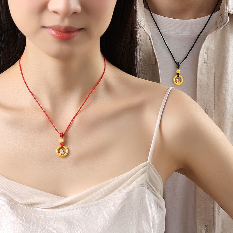 Buddha Stones 925 Sterling Silver Year Of The Horse Peace Buckle Balance String Couple Bracelet