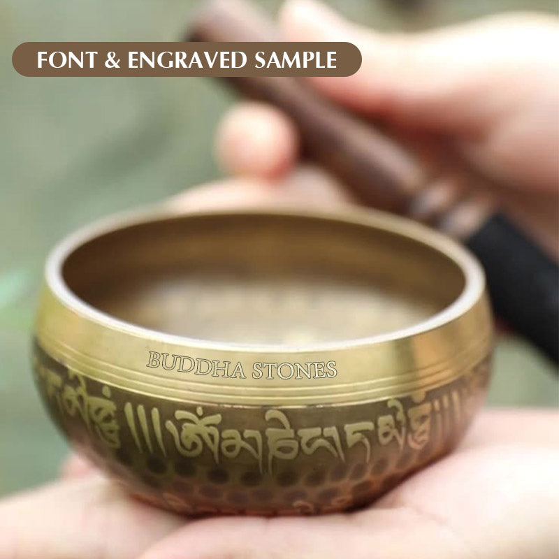 Buddha Stones Tibetan Sound Bowl Handcrafted for Yoga and Meditation Singing Bowl Set