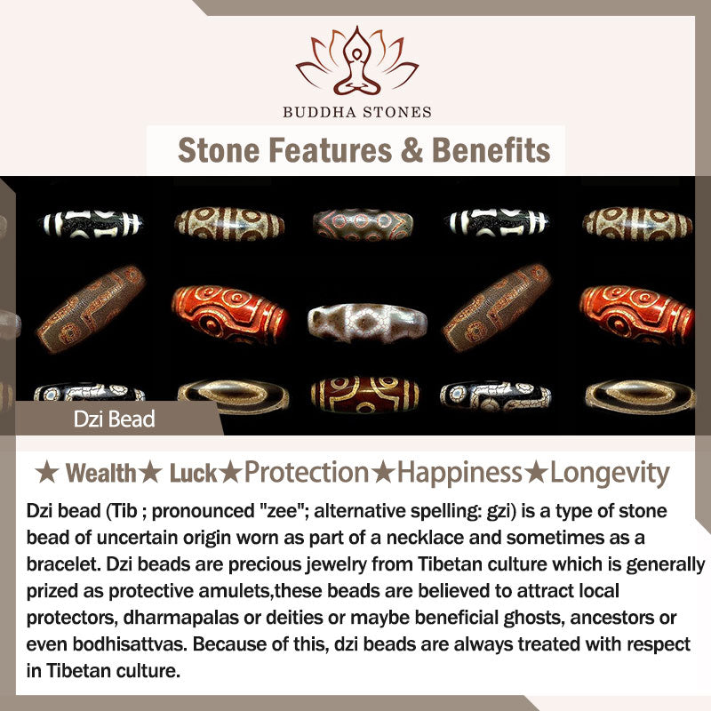Buddha Stones Turquoise Dzi Bead Protection Necklace
