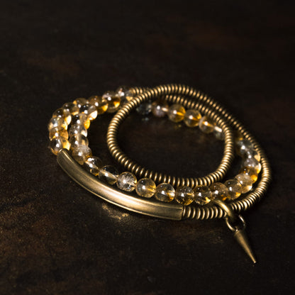 Gold Prosperity Citrine Wrap Bracelet – Energy & Abundance