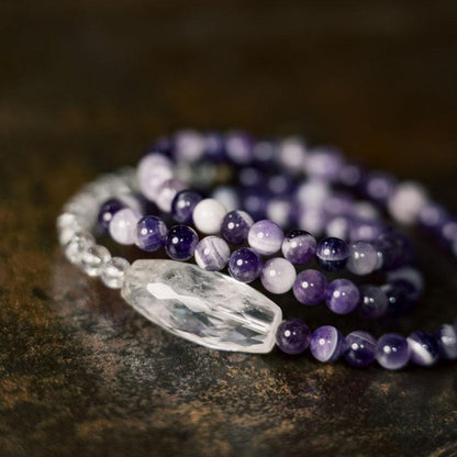 Serenity Duo Amethyst & Clear Quartz Energy Bracelet