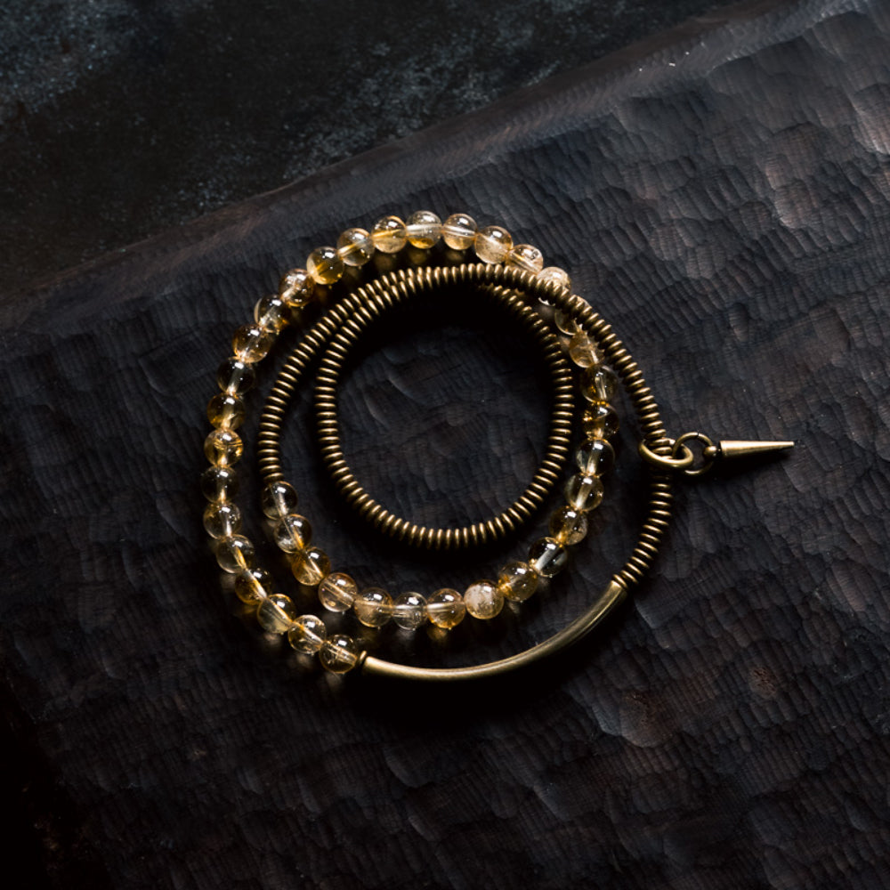 Gold Prosperity Citrine Wrap Bracelet – Energy & Abundance