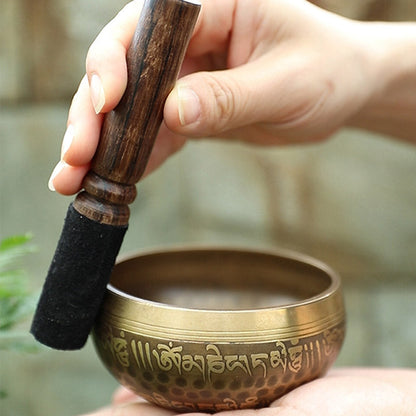 Buddha Stones Tibetan Sound Bowl Handcrafted for Yoga and Meditation Singing Bowl Set