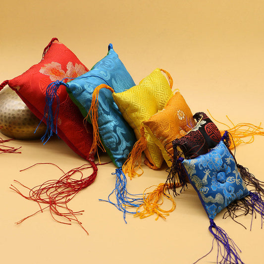 Buddha Stones Tibetan Singing Bowl Cushion Decoration with Tassel Decoration