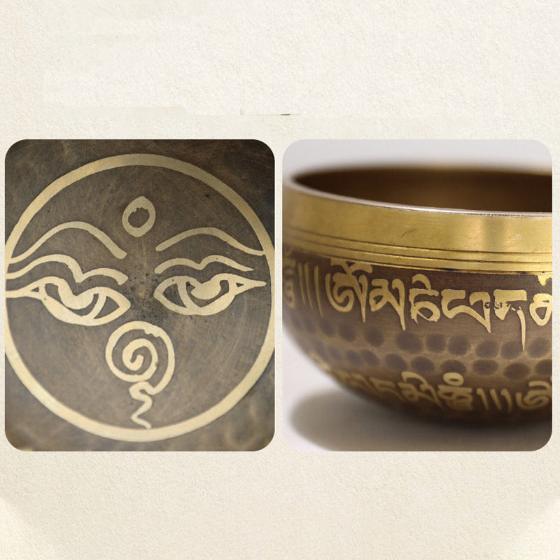 Buddha Stones Tibetan Sound Bowl Handcrafted for Yoga and Meditation Singing Bowl Set