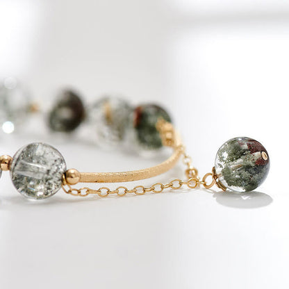 Buddha Stones Green Phantom Crystal Confidence Charm Bracelet