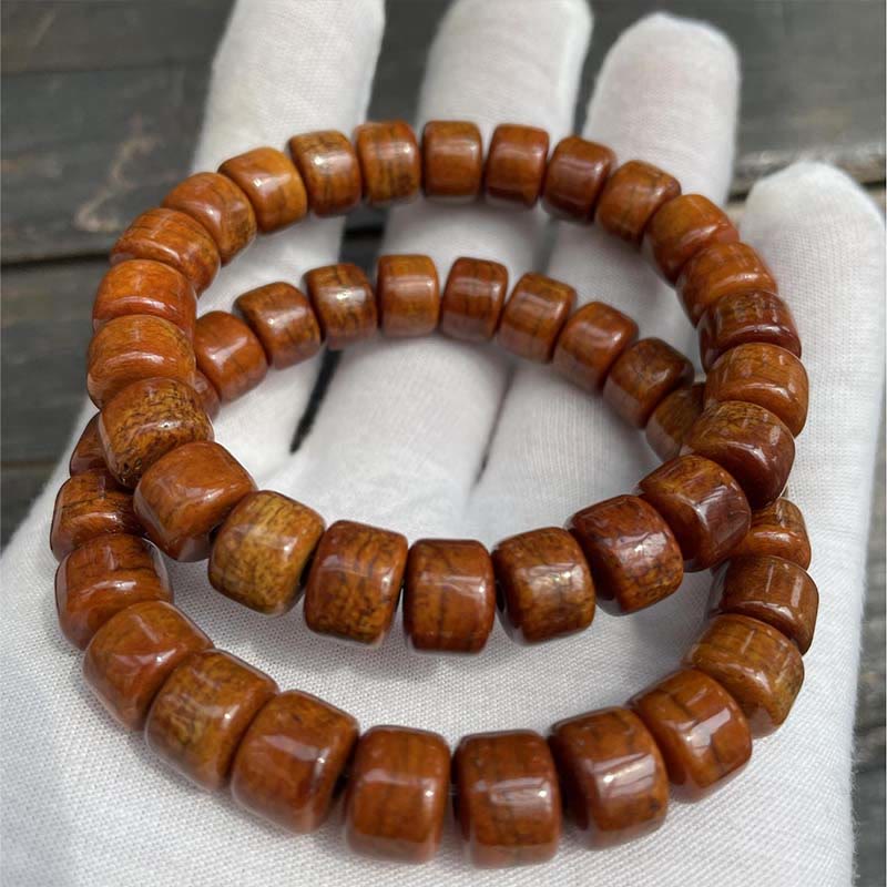 Buddha Stones Tibetan Bone Beads Three-Eyed Dzi Bead Sheep Horn Red Agate Strength Bracelet