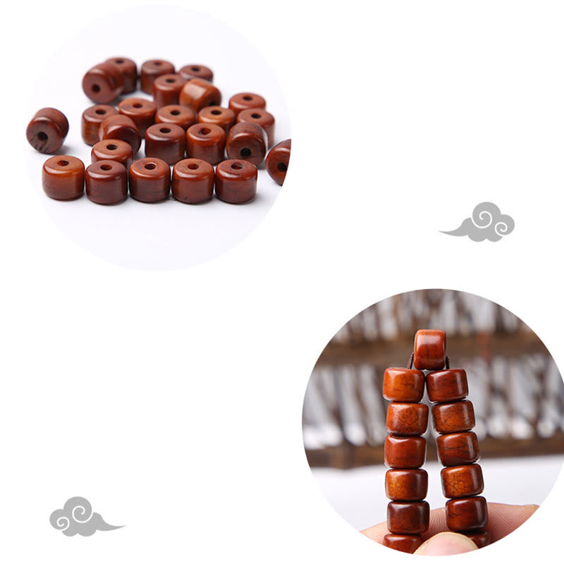 Buddha Stones Tibetan Bone Beads Three-Eyed Dzi Bead Sheep Horn Red Agate Strength Bracelet