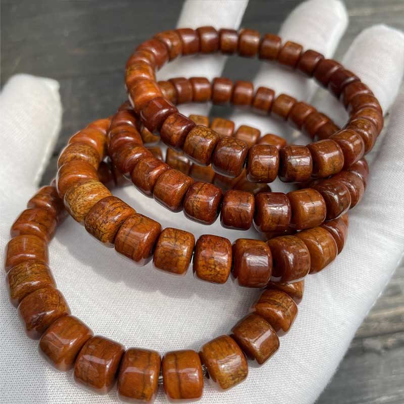 Buddha Stones Tibetan Bone Beads Three-Eyed Dzi Bead Sheep Horn Red Agate Strength Bracelet