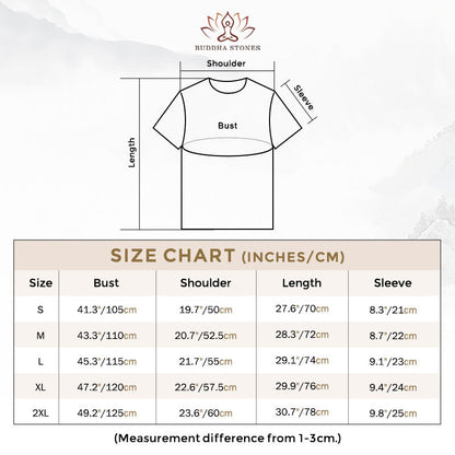 Buddha Stones Colorful Gradient Mandala Buddha Cotton Tee T-shirt