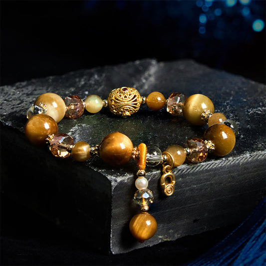 Buddha Stones Natural Tiger Eye Beads Weight Strength Bracelet