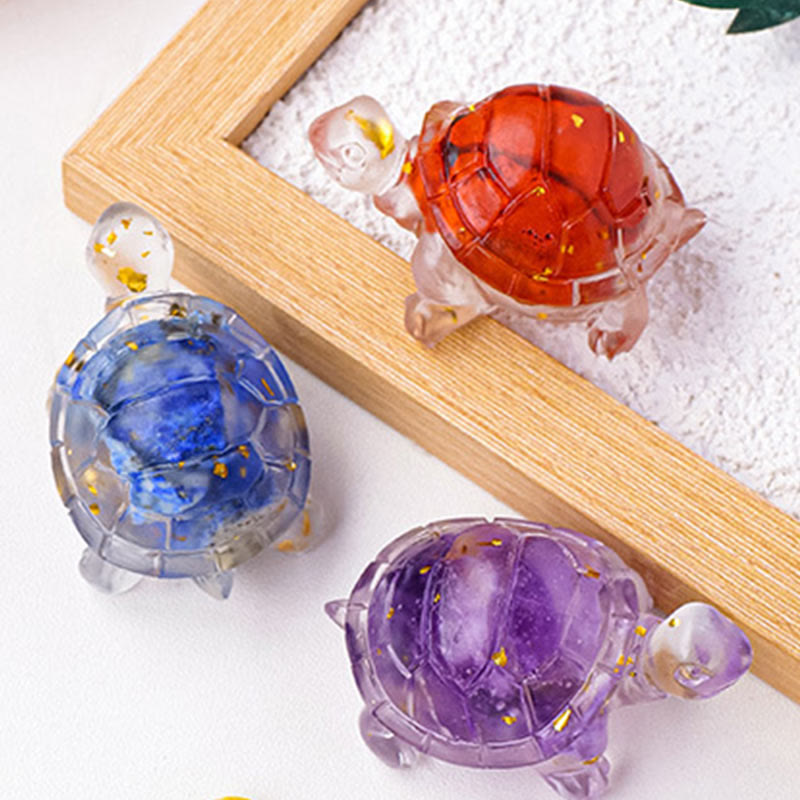 Buddha Stones Various Stone Citrine Green Aventurine Amethyst Mini Turtle Prosperity Home Decoration