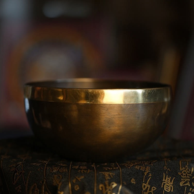 Buddha Stones Handmade Nepal Singing Bowl Simple Pattern for Healing and Meditation Sound Bowl Set