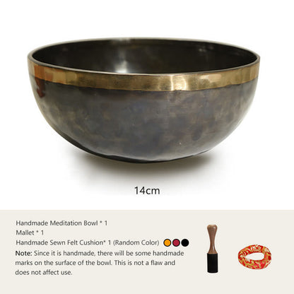Buddha Stones Handmade Nepal Singing Bowl Simple Pattern for Healing and Meditation Sound Bowl Set