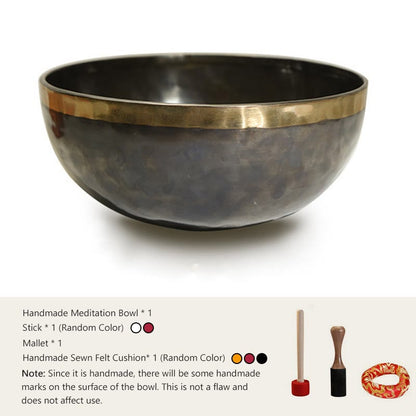 Buddha Stones Handmade Nepal Singing Bowl Simple Pattern for Healing and Meditation Sound Bowl Set
