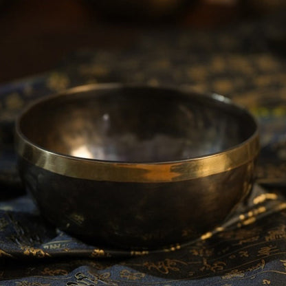 Buddha Stones Handmade Nepal Singing Bowl Simple Pattern for Healing and Meditation Sound Bowl Set