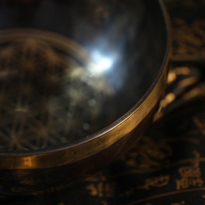 Buddha Stones Handmade Nepal Singing Bowl Simple Pattern for Healing and Meditation Sound Bowl Set