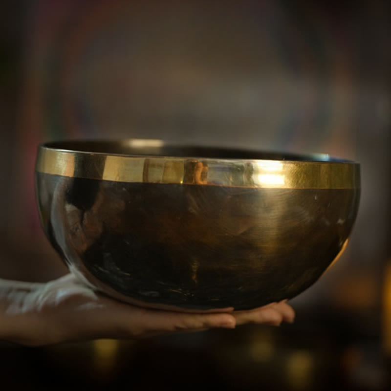 Buddha Stones Handmade Nepal Singing Bowl Simple Pattern for Healing and Meditation Sound Bowl Set