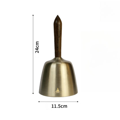 Buddha Stones Handmade Hand-held Awakening Singing Bell Chime for Healing and Meditation Wooden Handle Sound Set