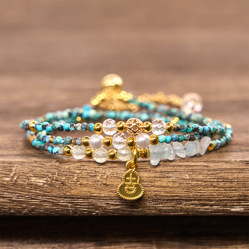 Buddha Stones Turquoise Beaded Strength Triple Wrap Bracelet