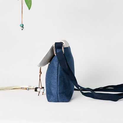 Buddha Stones Handmade Embroidered Large Capacity Polyester Canvas Backpack