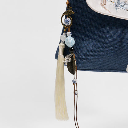 Buddha Stones Handmade Embroidered Large Capacity Polyester Canvas Backpack