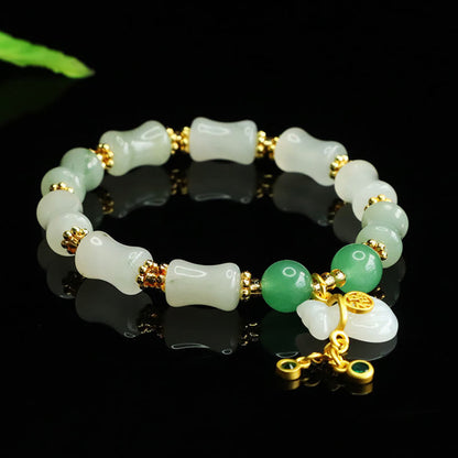 Buddha Stones Natural Tianshan Jade Fu Character Money Bag Pattern Prosperity Bracelet