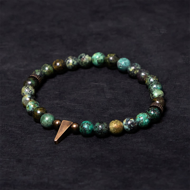 Buddha Stones Vintage Distressed Design Turquoise Copper Balance Bracelet