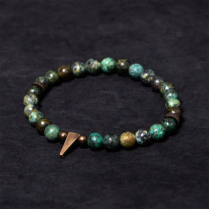 Buddha Stones Vintage Distressed Design Turquoise Copper Balance Bracelet