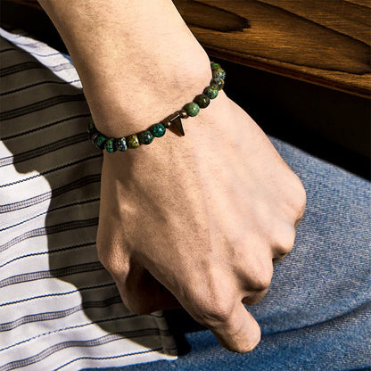 Buddha Stones Vintage Distressed Design Turquoise Copper Balance Bracelet