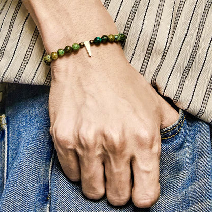 Buddha Stones Vintage Distressed Design Turquoise Copper Balance Bracelet