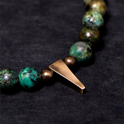 Buddha Stones Vintage Distressed Design Turquoise Copper Balance Bracelet