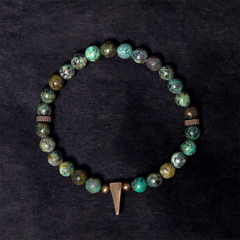 Buddha Stones Vintage Distressed Design Turquoise Copper Balance Bracelet