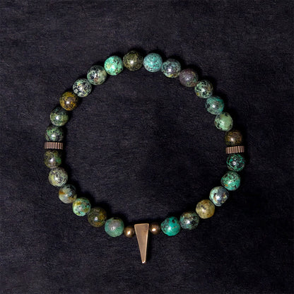 Buddha Stones Vintage Distressed Design Turquoise Copper Balance Bracelet