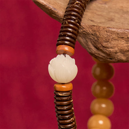 Buddha Stones Tibetan Bodhi Seed Dzi Bead Coconut Shell Wisdom Bracelet