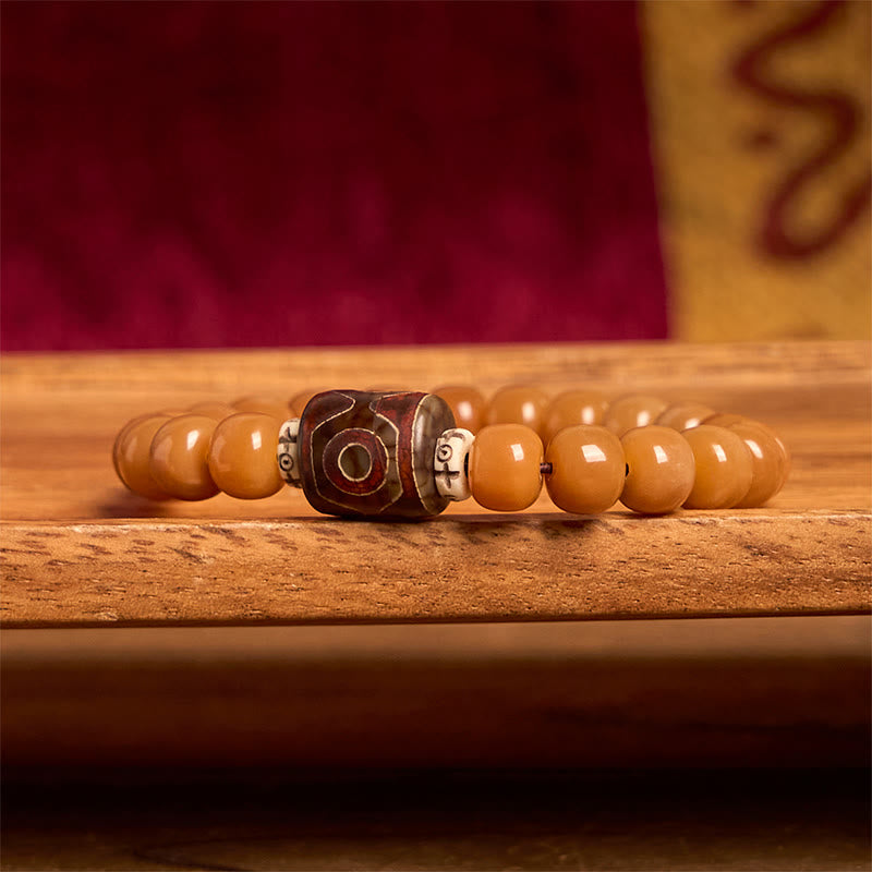 Buddha Stones Tibetan Bodhi Seed Dzi Bead Keep Away Evil Spirits Bracelet