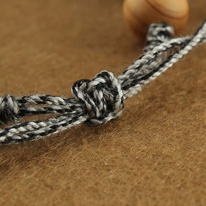 Buddha Stones Tibetan Buddha's Eye Turquoise Lotus Zakiram Protection Rope Bracelet