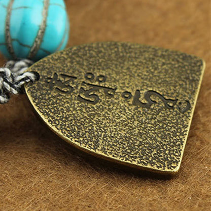 Buddha Stones Tibetan Buddha's Eye Turquoise Lotus Zakiram Protection Rope Bracelet