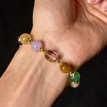 Buddha Stones Natural Dunhuang Colorful Beads Amethyst Lazurite Balance Bracelet