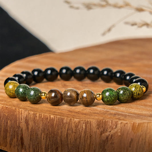 Buddha Stones Turquoise Tiger Eye Beads Glass Balance Serenity Bracelet