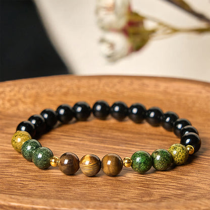 Buddha Stones Turquoise Tiger Eye Beads Glass Balance Serenity Bracelet