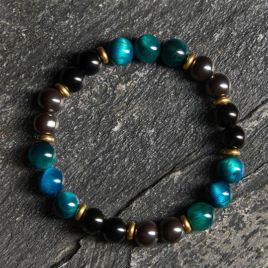 Buddha Stones Natural Blue Tiger Eye Beads Balance Bracelet