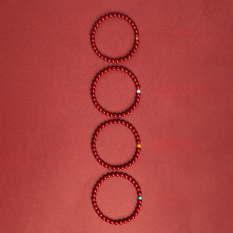 Buddha Stones Cinnabar Turquoise Concentration Bracelet
