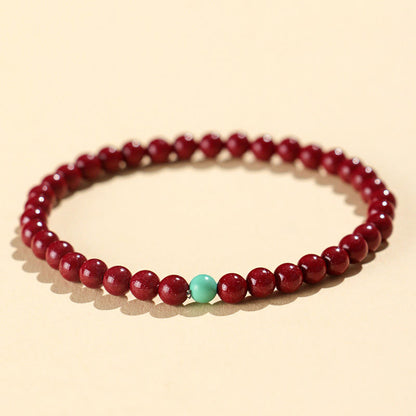 Buddha Stones Cinnabar Turquoise Concentration Bracelet