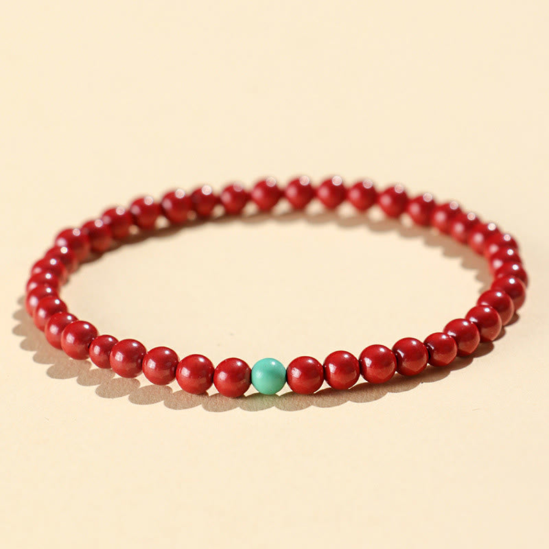 Buddha Stones Cinnabar Turquoise Concentration Bracelet