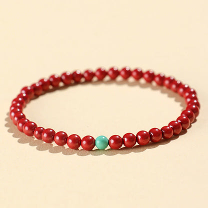 Buddha Stones Cinnabar Turquoise Concentration Bracelet