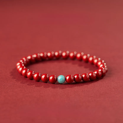 Buddha Stones Cinnabar Turquoise Concentration Bracelet