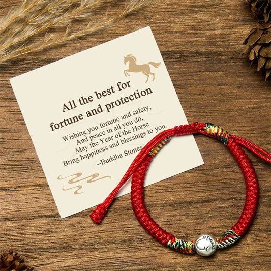 Buddha Stones "All the Best for Fortune and Protection" Year of the Horse Includes Gift Message Card