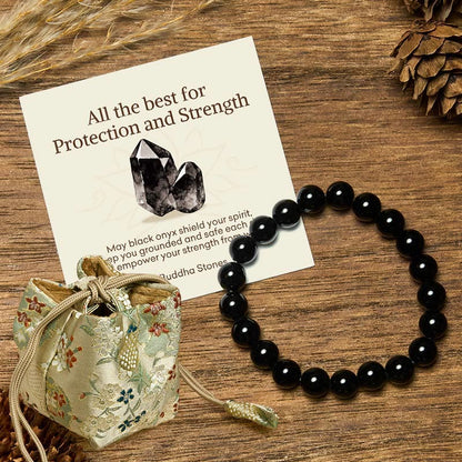 Buddha Stones "All the Best for Love and Harmony" Stone Quartz Bracelet Includes Gift Message Card