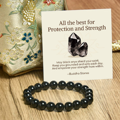 Buddha Stones "All the Best for Love and Harmony" Stone Quartz Bracelet Includes Gift Message Card
